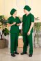 ชุดสครับ ชุดพยาบาล สีเขียวเข้ม (เสื้อ+กางเกง) (HPG0154)