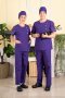 เสื้อสครับ ชุดพยาบาล คอกลม สีม่วงเข้ม (เสื้อ+กางเกง) (HPG0162)