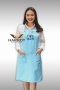 Blue Full apron with embroidered I love mom