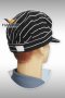 Black Chalk Stripe Pleated Baseball Hat