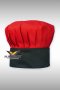 หมวกกุ๊กสากล สีแดง (แดงเข้ม) - ดำ หัวปิด