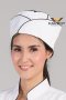 BLACK PIPING WHITE JAPANESE CHEF HAT