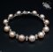 Approx. 9.0 mm, Freshwater Pearl, Station Pearl Bracelet (Scarab Clasp)