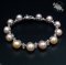 Approx. 9.0 mm, Freshwater Pearl, Station Pearl Bracelet (Scarab Clasp)