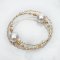 Approx. 2.0 - 12.0 mm, Akoya and White South Sea Pearl, Alternating Sizes Station Pearl Beads and Tubes Spring Bangle