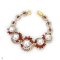 Approx. 10.0 - 12.0 mm, White South Sea Pearl, "Garnet Plume" Pearl Bracelet