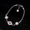Approx. 9.0 - 10.0 mm, Edison Pearl, "The Eye" Duo Pearl Chain Bracelet