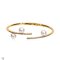 Approx. 8.0 - 8.5 mm, Akoya Pearl, Branch White Topaz Paved Three Pearl Spring Hinge Bangle