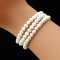 Approx. 5.5 - 6.0 mm, Freshwater Pearl, Three Strand Uniform Pearl Bracelet