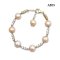 Approx. 10 mm up, Freshwater Pearl, Station Pearl & Three Stones CZ Row Bracelet