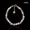 Approx. 5.5 mm up, Freshwater Pearl, Station Pearl & Veined Rhodonite Bracelet