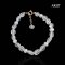 Approx. 5.5 mm up, Freshwater Pearl, Station Pearl & Clear Quartz Stone Bracelet