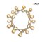 9.8 - 10.8 mm, Gold South Sea Pearl, (Orn-napa)Station Dangle Pearl Bracelet