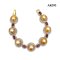 Approx. 11.0 - 12.0 mm, Gold South Sea Pearl, Station Pearl Halo White Zircon & Garnet Bracelet