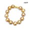 Approx. 12.0 mm, Gold South Sea Pearl, Station Pearl Halo White Zircon Bracelet