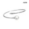 Approx. 10.0 mm, White South Sea Pearl, Nail CZ Paved Pearl Bangle