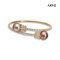11.8 - 12.1 mm, Edison Pearl, Twin Pearl Pearl CZ Paved Open Bangle