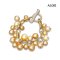 Approx. 8.0 - 12.0 mm, Gold South Sea Pearl, "Grape Bunch" Pearl Bracelet