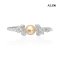 Approx. 12.0 mm, Gold South Sea Pearl, Flower Pearl Open Bangle with Safety Chain
