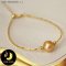 สร้อยข้อมือมุกเม็ดเดี่ยว คั่นล็อคบอลซิลิโคนคู่ มุก South Sea สีทองเข้ม Deep Gold ทรง Semi-round ขนาด 10 mm เกรด AA สร้อยหัวเข็มและล็อคบอลเงินแท้ 92.5 ชุบทอง / B462