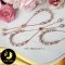 สร้อยข้อมือมุกสลับพลอยแท้ White Topaz มุกน้ำจืดคัดเกรด สีม่วง-ส้ม ทรงซาลาเปา ขนาด 6 mm เกรด AAA ตัวเรือนเงินแท้ 92.5 ชุบ Pink Gold ประดับพลอยแท้ White Topaz / B555 / ข555 / 10.3.64