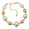 9.10 - 12.61 mm, Gold South Sea Pearl, Alternating Sizes Two Tone Pearl Station Bracelet