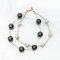 Approx. 5.0 mm and 7.0-8.0 mm, Akoya and Tahitian Pearl, Double Strands Station Pearl Bracelet