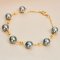 Approx. 7.0 mm, Tahitian Pearl, Double Strands Station Pearl Bracelet