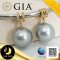 [GIA] ชาร์มทองแท้ประดับเพชร 2 แถว ห้อยไข่มุกตาฮิติ Collection "Uranus" ไข่มุกตาฮิติน้ำเค็มคัดเกรด สีเทา-ฟ้า ทรงกลม ขนาดจัมโบ้ 12 mm เกรด AA+ ไข่มุกผ่านการตรวจรับรองคุณภาพจาก สถาบัน GIA (GIA Report No: 5383736926) ตัวเรือนชาร์ม ทองแท้  / 29.8.64