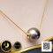 จี้ไข่มุกตาฮิติเจาะทะลุ ฝาครอบเกลี้ยง 2 ด้าน ขนาดรู 1.2 mm พร้อมสร้อคอทองแท้ 18K (น้ำหนักทอง 0.73 g. ) ความยาวประมาณ 18.5" ไข่มุกตาฮิติ สายพันธุ์น้ำเค็มคัดเกรด สีเทา ทรงกลม ขนาด 10.0-10.5 mm เกรด AAA ตัวเรือนฝาครอบเกลี้ยง 2 ด้าน  / 9.3.65