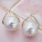 12.86-12.90 mm, White South Sea Pearl (Sphere), Diamond Bow Earrings