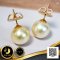 ต่างหู Stud ติดหูไข่มุกเม็ดเดี่ยว ไข่มุก South Sea สายพันธุ์น้ำเค็มคัดเกรด สีทอง Light Gold ทรงกลม ขนาด 10-10.5 mm เกรด AA+ Luster ดีเยี่ยม ตัวเรือนก้านต่างหูแบบ Stud ทับหลัง Lollipop วัสดุ Gold Filled 14K / 2.3.65
