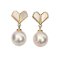 Approx. 8.0 - 8.5 mm, Akoya Pearl, Heart Mother of Pearl (MOP), Dangle Pearl Stud Earrings