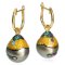 11.63 mm and 11.68 mm, Maki-e Tahitian Pearl, Latch Back Jacket Earrings