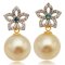 12.34 mm and 12.49 mm, Gold South Sea Pearl, Star Jacket Earrings