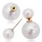 Approx. 8.0 -14.7 mm, White South Sea Pearl, Front Back Twin Pearl Double Stud Earrings