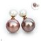 Approx. 9.0 - 15.0 mm, Edison Pearl, Front Back Twin Pearl Double Stud Earrings