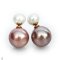 Approx. 9.0 - 15.0 mm, Edison Pearl, Front Back Twin Pearl Double Stud Earrings