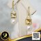ต่างหูพลอยแท้ Citrine ใหญ่ ห้อยไข่มุก Edison น้ำจืดคัดเกรด สีขาว ทรงกลม Off-Round ขนาด 11 mm เกรด AA+ ตัวเรือนต่างหู Fish Hooks เงินแท้ 92.5 ชุบทอง ประดับพลอยแท้ Citrine และ White Topaz 5.2 ct / 17.11.64