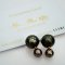 8.56 - 8.82 and 13.66 - 13.86 mm, Hanashiju Tahitian Pearl, Front Back Twin Pearl Double Stud Earrings