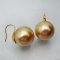 13.03 - 13.27 mm, Gold South Sea Pearl, Fish Hooks Spoon Earrings