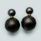 8.38 - 8.47 mm and 16.56 -16.85 mm, Hanashinju, Tahitian Pearl, Front Back Twin Pearl Double Stud Earrings