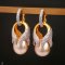 Approx. 13.0 mm, Gold South Sea Pearl, Huggie Whale Tail Jacket Pearl Earrings