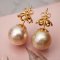 Approx. 13.0 mm, Gold South Sea Pearl, Stud Pearl Earrings