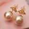 Approx. 13.0 mm, Gold South Sea Pearl, Stud Pearl Earrings