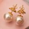 Approx. 13.0 mm, Gold South Sea Pearl, Stud Pearl Earrings