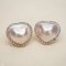 Approx. 19.0 - 21.0 mm, Heart Mabe White South Sea Pearl, Stud Earrings