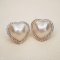 Approx. 19.0 - 21.0 mm, Heart Mabe White South Sea Pearl, Stud Earrings