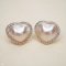 Approx. 19.0 - 21.0 mm, Heart Mabe White South Sea Pearl, Stud Earrings