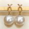 11.80 - 11.82 mm, White South Sea Pearl, Stud Diamond Ribbon Bow Dangle Pearl Earrings